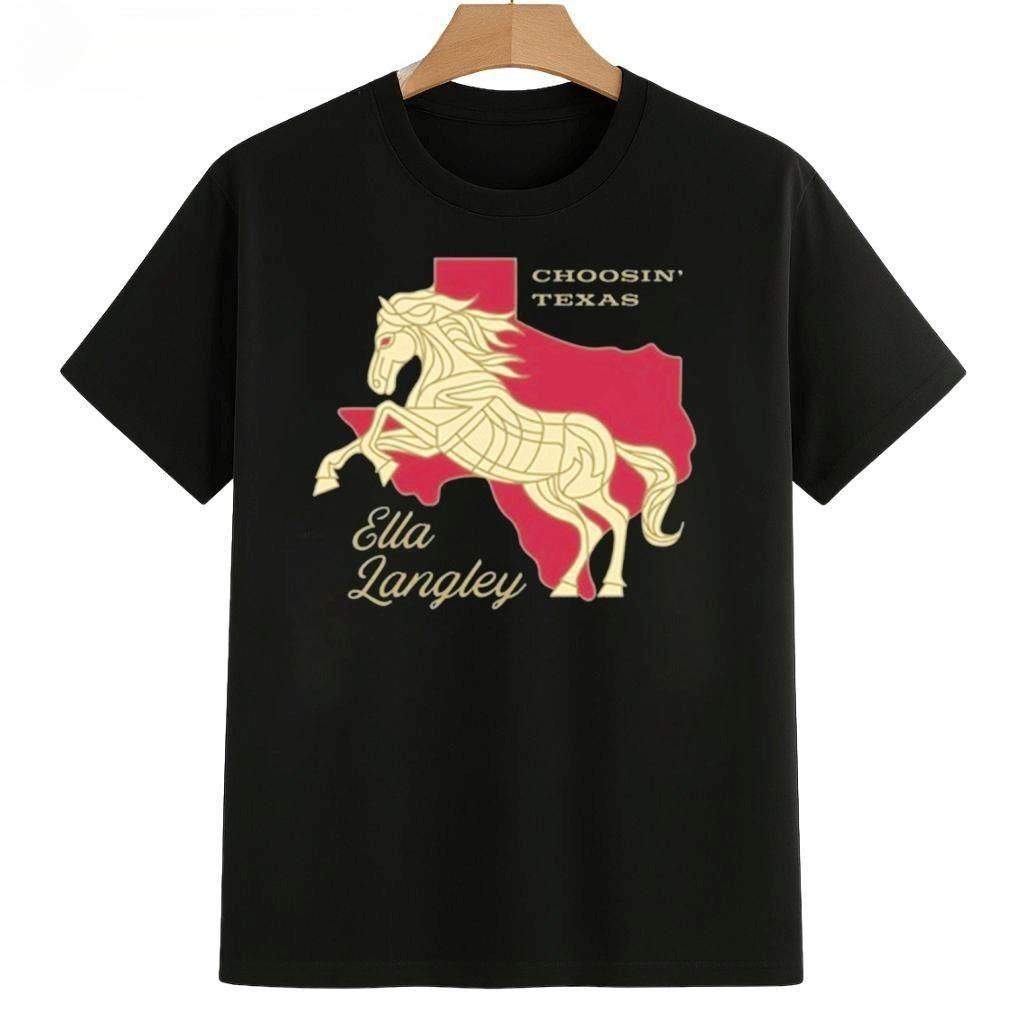Ella Langley Choosin Texas Tour 2026 graphic 100Cotton unisex shirt 2026 Summer New Y2k fashion Short sleeve Tshirt fan gift M