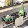 Multifunctional Kitchen Sink Organizer: Dishwashing & Vegetable Washing Basket with Storage Rack