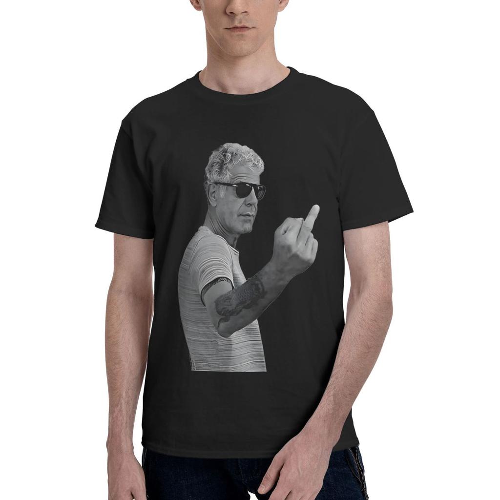 Anthony Bourdain Positions Middle Finger 100 Cotton Casual Breathable Confortable Manga Funny Ugus TShirts Men TShirt