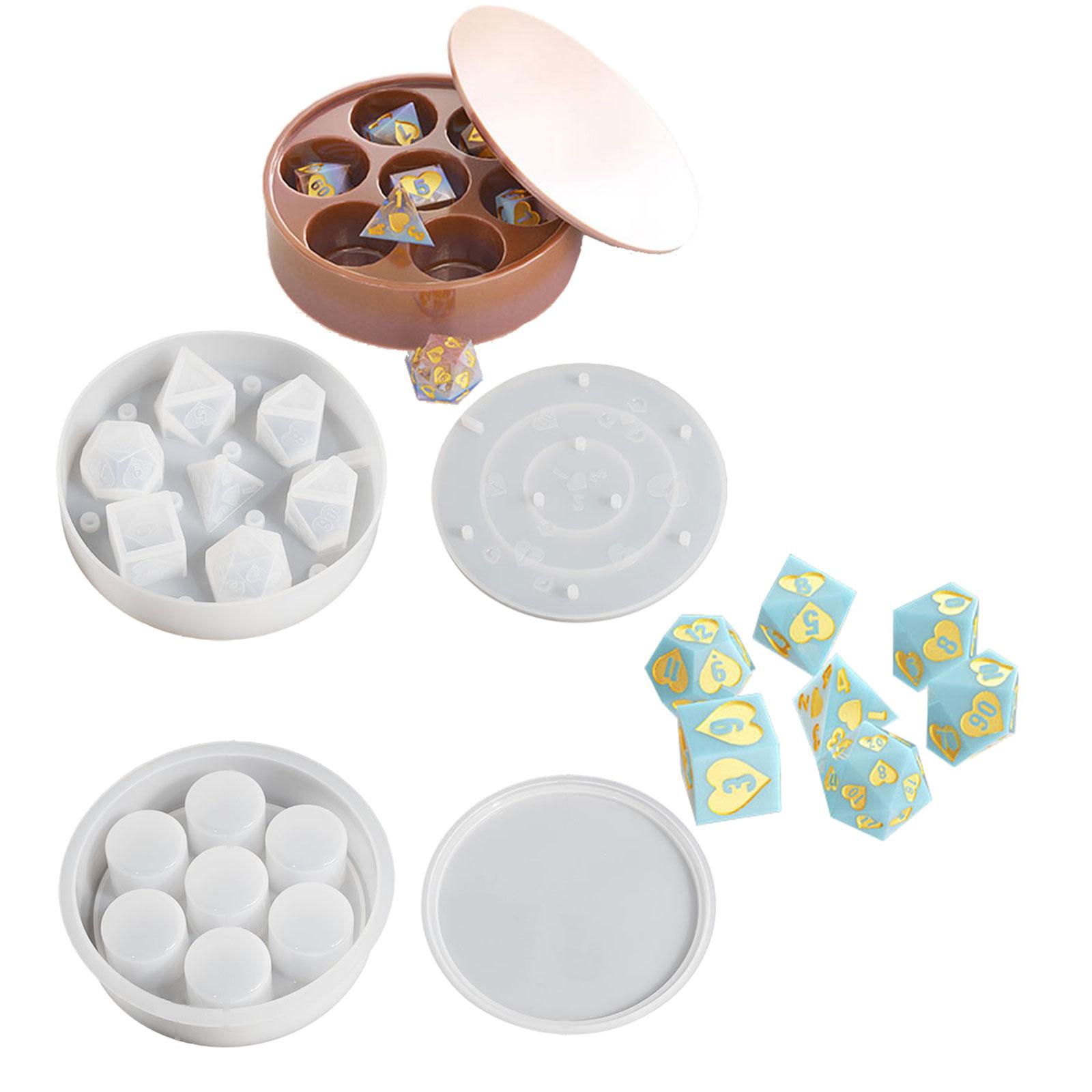 

Портативний контейнер для кубиків із кришкою Форма Практичний футляр для зберігання Епоксидна форма Легко чиститься Силіконова форма Приладдя 1SET