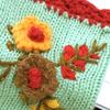 Vintage Multicolor Knitted Gloves with Floral Winter Warm Fingerless Gloves Knit Gloves for Girls Women