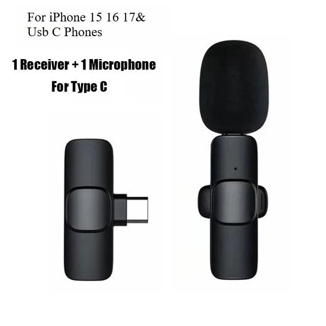 Wireless Lavalier Microphone For iPhone 15/16/17 Series Android Devices Noise Cancelling Mini Lapel Microphone for Vlogging MicGood product
