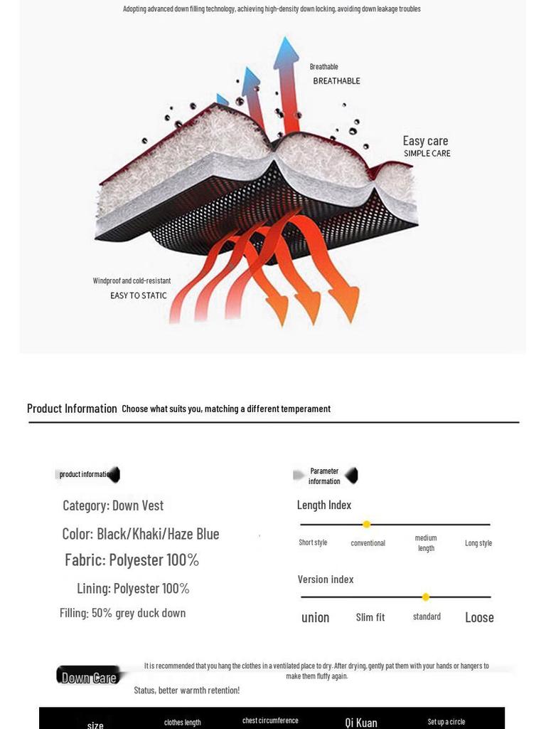 JEEP SPIRIT Men's Winter Solid Down Vest