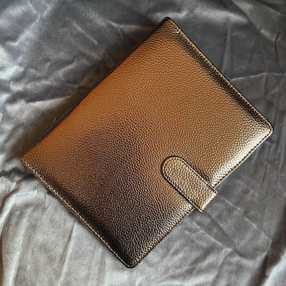 A5 A6 Metallic Texture PU Leather DIY Binder Photocards Collect Book Diary Agenda Planner Cover Stationery
