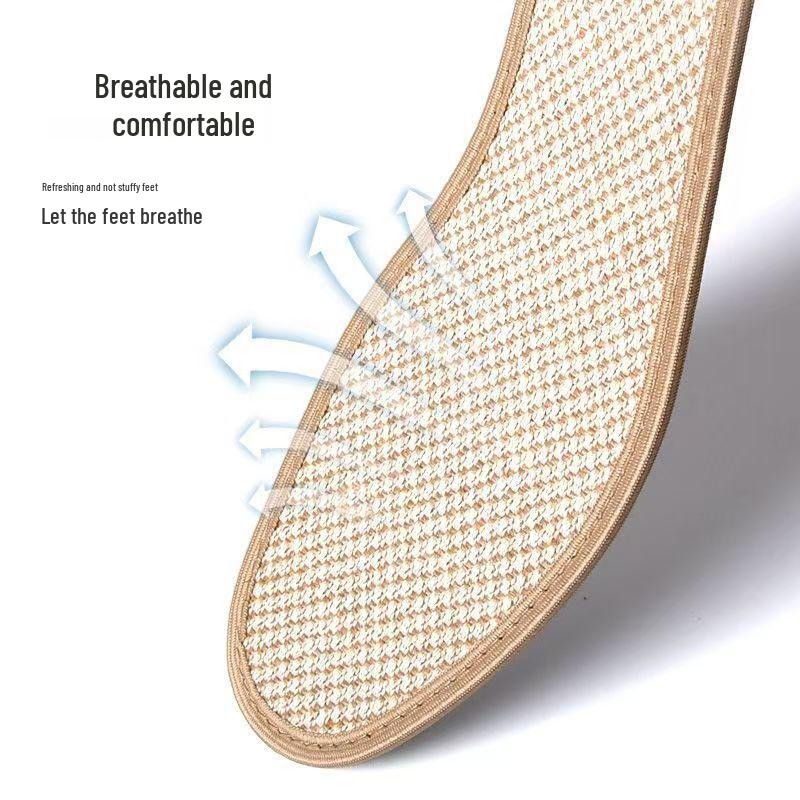 Unisex Antibacterial Breathable Deodorant Linen Insoles - Sweat-Absorbent, Odor-Resistant, Comfortable, Soft for Military Training & All Seasons
