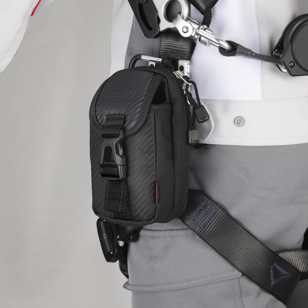 Tajima Safe System Safe Pouch Chest Pouch Attaches to the chest harness belt with a carabiner and can also be worn around the Includes a Velcro