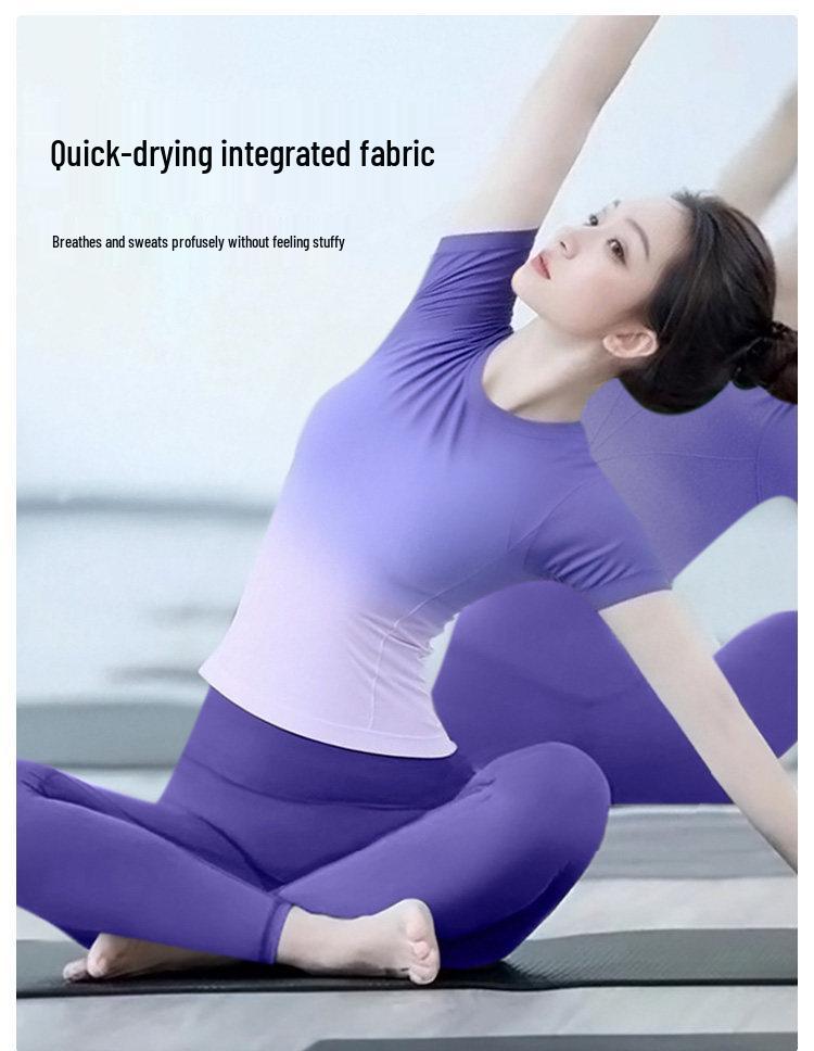 Women's 2026 Gradient Yoga Suit: Slimming, Comfortable Fitness Set for Spring/Summer