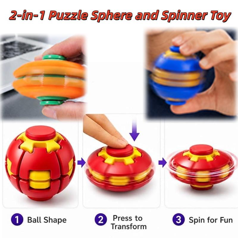 3D Printed Press Spin Fidget Ball 360 Degree Rotation Sensory Desktop Toy Stress Anxiety Relief  Concentration Gift For Adults