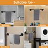 No-Drill Stainless Steel Bathroom Towel Rack - Single Bar with Storage