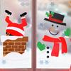 Christmas Nonwoven Attractive Fabric Door And Window Stickers With Joyful Designs Snowman
