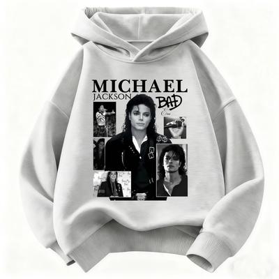 Children Hooded Sweatshirt Michajackson Who'S Bad Album Portrait Print Pullover Kids Boys Girls Fashion Casual Hoodie