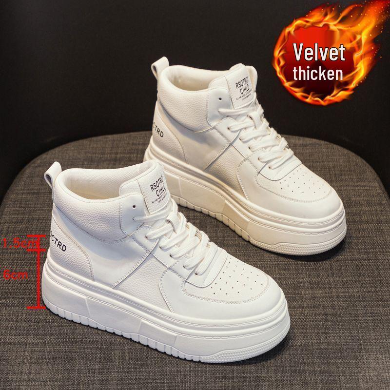 Dámské jarní 2025 platformové boty s vysokým svrškem – Lehké tenisky na silné podrážce zvyšující výšku