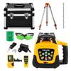 Rotary Laser Level Kit, with Tripod+Staff Gauge, Green Beam 500m Range Slope Adjustable 360-Degree Spinning, Flexible Scanning Angle, Accurate with