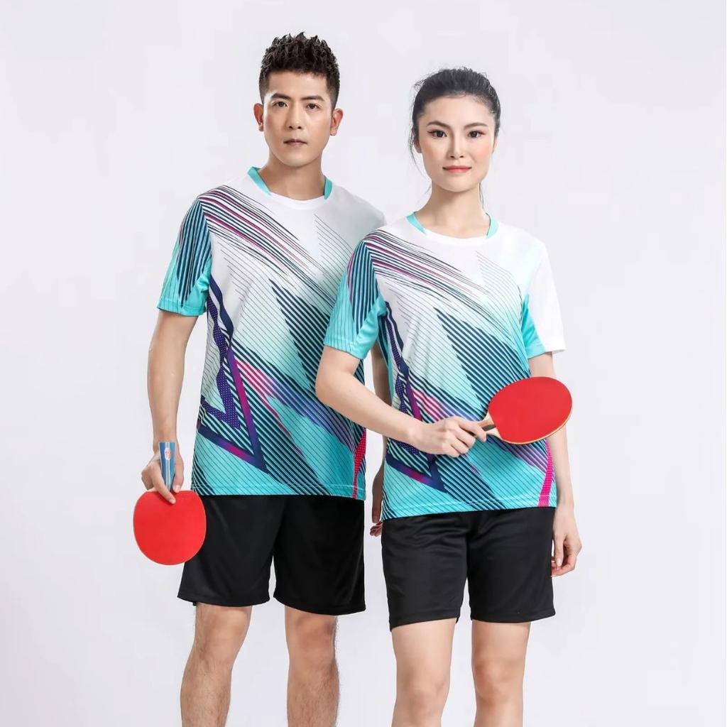 Football Training Clothes Manufacturers Wholesale Quick-drying Sports Tops Short-sleeved Men's and Women's Table Tennis Badminton Clothes Summer 