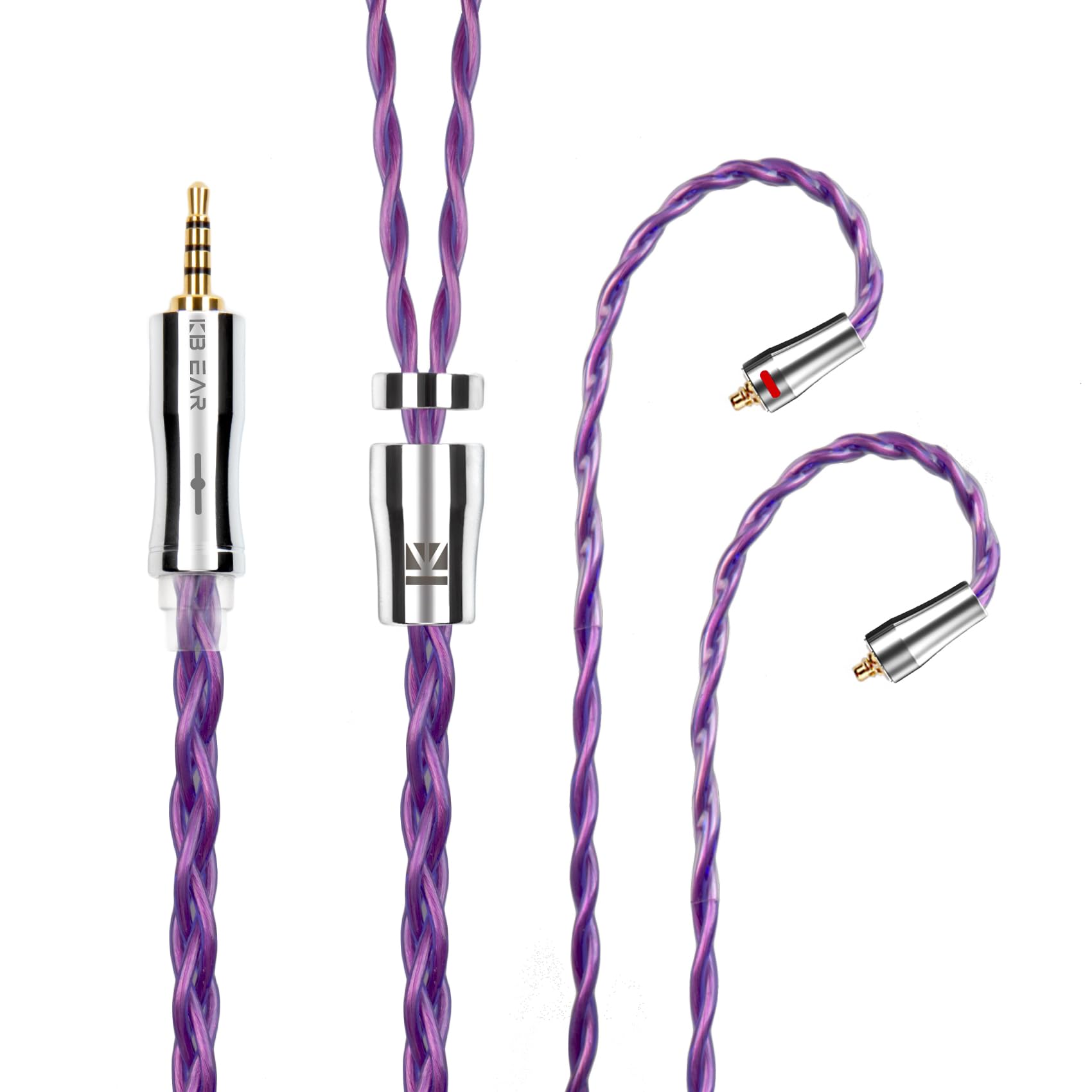 

Кабель для навушників Yinyoo mmcx KBEAR KBX4989 6N монокристалічна мідь 4 жили кабель для перепідключення навушників з балансним роз ємом кабель для заміни навушників аудіо внутрішньоканальні монітори фіолетовий