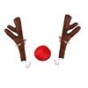 Christmas Car Decoration Deer Horn Antlers Car Kit with Red Nose and Tail for Holiday Gift Set Car Accessories Hanging Pendant