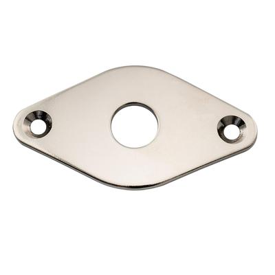 Musiclily Pro Steel Curved Diamond Jack Plate for Electric Nickel 9.6mm Guitar/Bass,