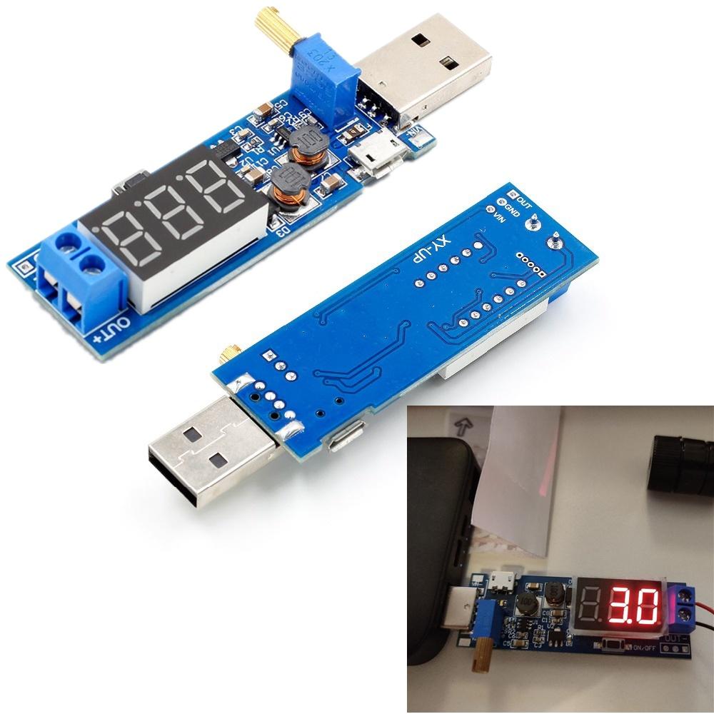 Adjustable DC-DC Buck Boost Converter Module - 5V USB To 1.2V-24V Output, 3.5V-12V Input
