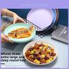 Wheat Straw Round Plate With Microwave Safe Surface For Modern Home Dining