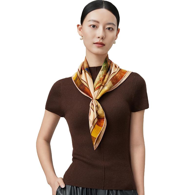 

Premium 100% Mulberry Silk Pearl Satin Square Scarf 65cm*65cm