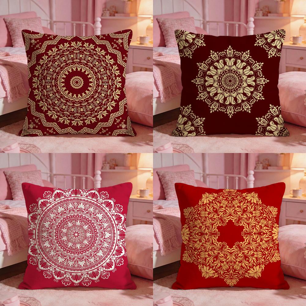 Ornate European Retro MotifS Cushion Cover Premium Comfort Reversible Pillow Cove Two In One Design for Any Room Car Interior