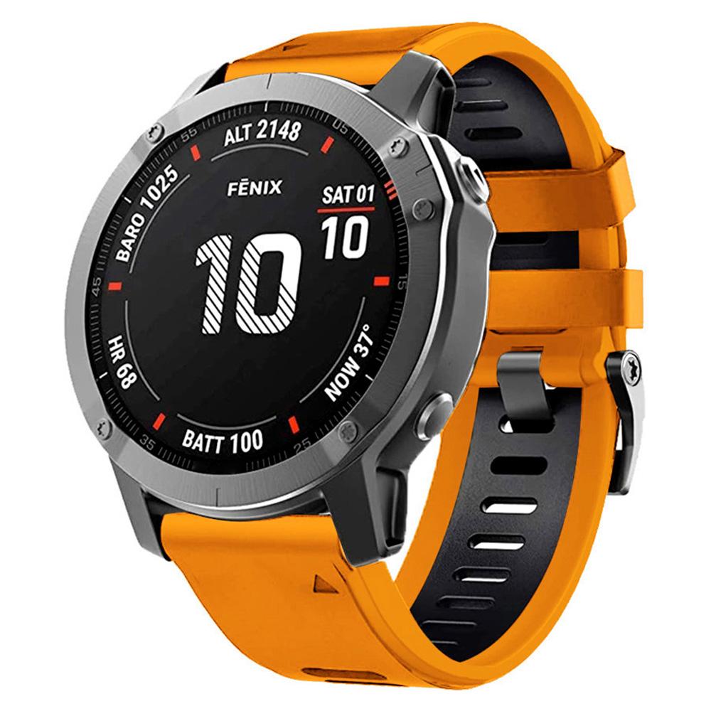 26mm Watch Band for Garmin Tactix 7 Pro/Fenix 7X/6X Pro/5X Plus,Smooth Silicone Dual-color Wrist Strap