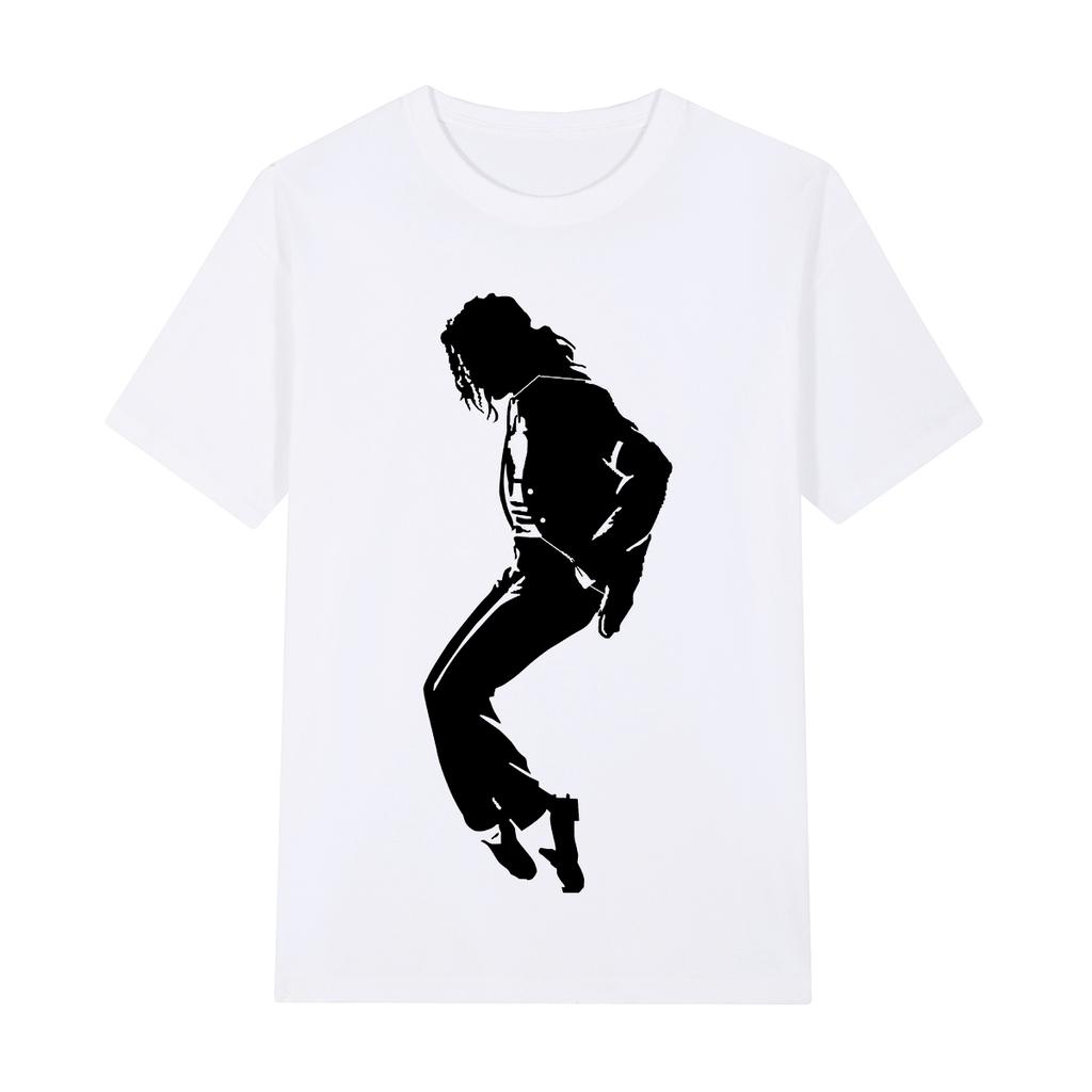 Unisexs Michael Jackson Pattern Printed Retro Round Neck Tshirt Hip Hop Rock Neutral 100 Cotton Soft Breathable Short Sleeve