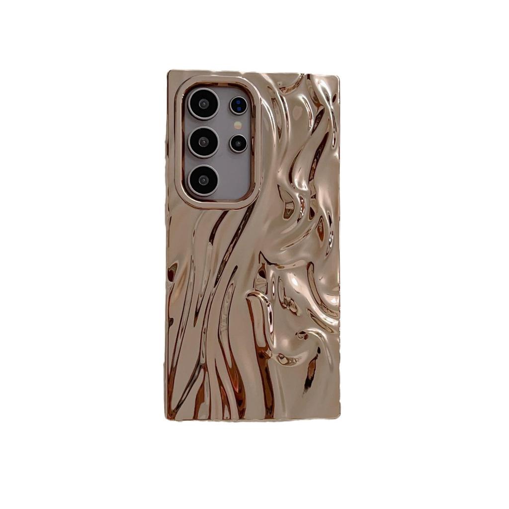 3D Pleated Electroplated Solid Color Drop-Proof Phone Case for Samsung S25 Ultra/S24 Plus/S23