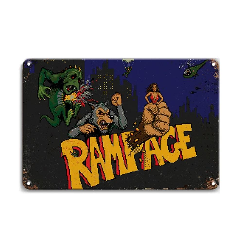 Arcade Game Reproduction Metal Sign Vintage Wall Plates Decor Retro Metal Poster Wall Tin Plates