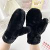 Warm Winter Plush Gloves Velvet Windproof Gloves New Solid Color  Gloves  Women