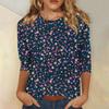 Women's fashion casual print round neck top