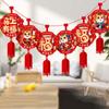 Cartoon 2026 New Year Hanging Flag Chinese Style Bunting Garland Spring Festival Banner  Indoor Use