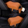 Leather Auto Protection Cushion with Pocket Arm Rest Protector Mat Car Armrest Pad  Central Console
