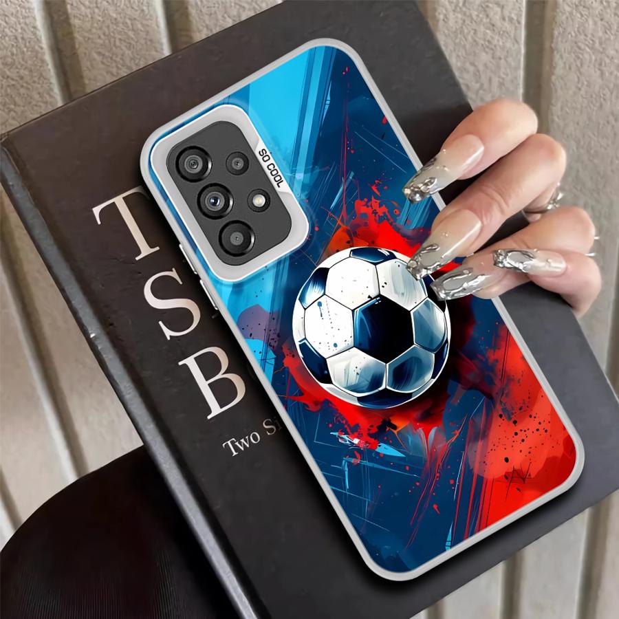 

Back Phone Cover Case for Samsung Galaxy A71 A72 A54 A03 A06 A07 A51 A52 A56 A50 A10 A20 A04 A05 Football Graffiti Galaxy A07 4G