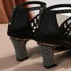 Fashion Shoes of Women Fashion Stiletto Rhinestone Hollow Fish Closed Toe Sexy Dance Shoes Plus Size Ladies Sandals 2025