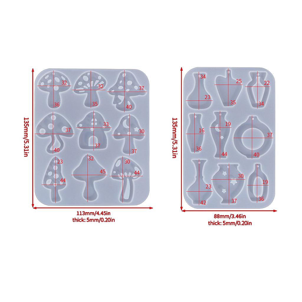 DIY Crystal Epoxy Resin Mold Flowerpot Castle Pendant Silicone Mold Geometry Necklace Keychain Earring DIY Casting Molds