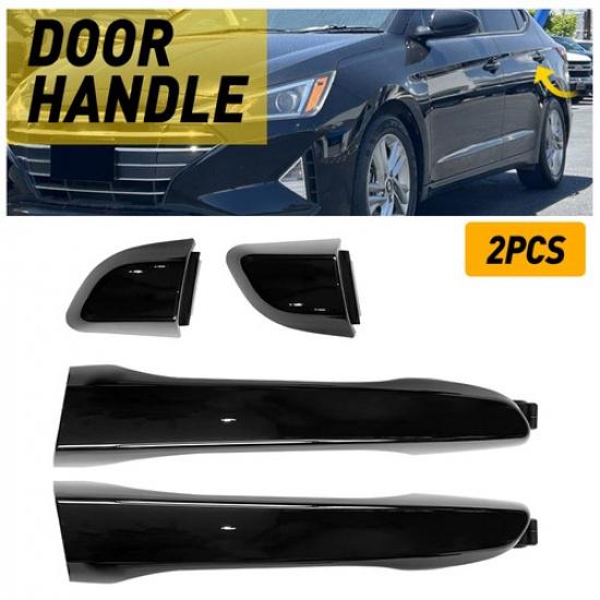 Exterior Door Handle Black For 2017-2020 Hyundai Elantra Sedan Rear Left+Right