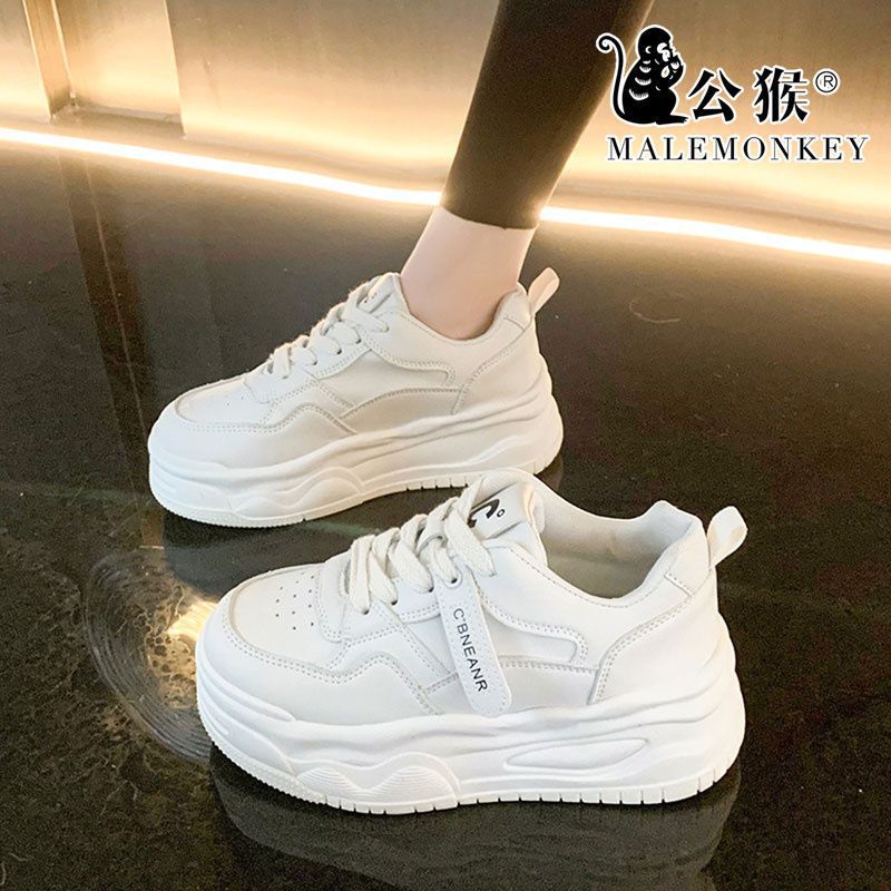 

Thick-soled heightening white shoes versatile fashion small casual sports board women s shoes 35 білий
