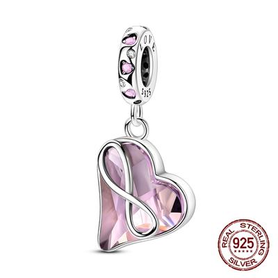 Pink Love Unlimited Beads Elegant Copper Craft Dangle Pendant Fit Bangle Bracelet Necklace Fine Lovely Diy Jewelry