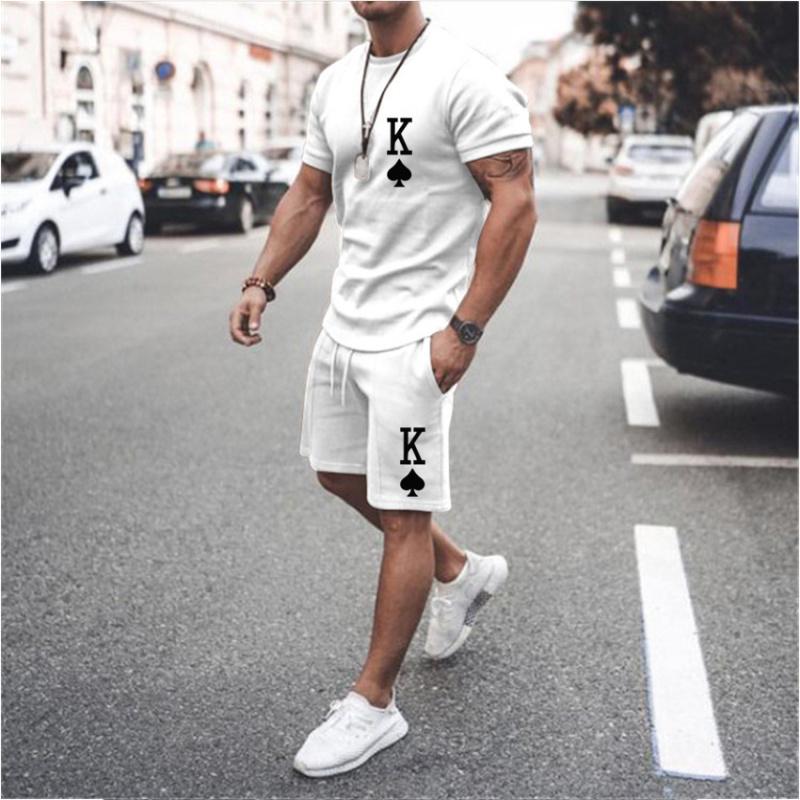 3D Casual Men's T-shirt Set Sportswear For Male Oversized Clothing Short Sleeve Shorts Suit Men T-shirt Suit Summer Beach Shorts
