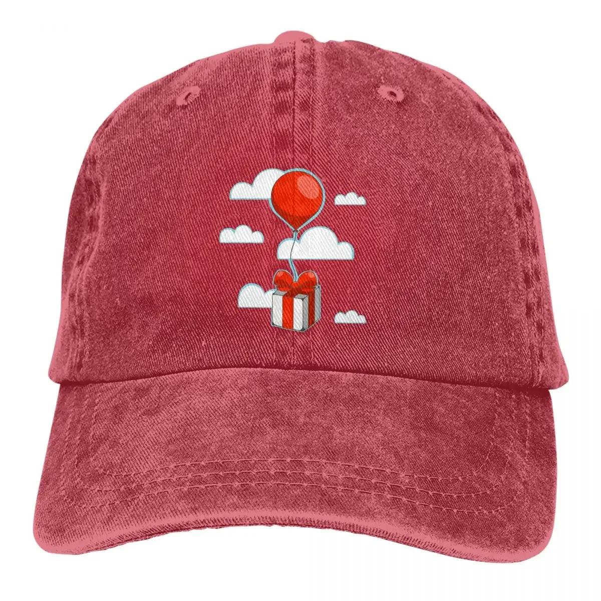 

Стираная мужская бейсболка Balloon Present Trucker Snapback Ковбойские кепки Dad Hat Timmy Game Golf Hats Adjustable серый
