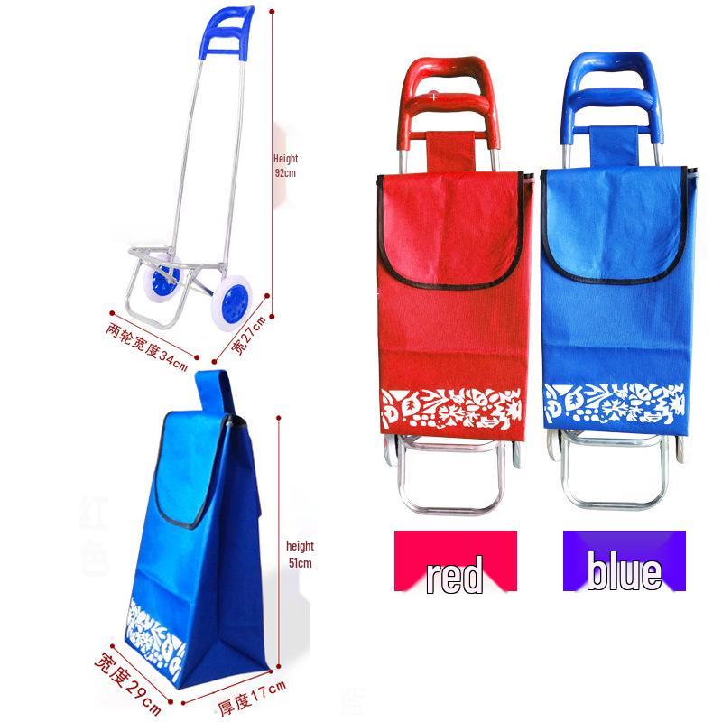 Three-Wheeled Foldable Shopping Cart with Chair, Stair-Climbing Handcart for Elderly, Ideal for Supermarket and Vegetables.