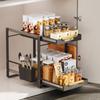 Door-Shaped Gold Double-Layer Pull-Out Storage Rack