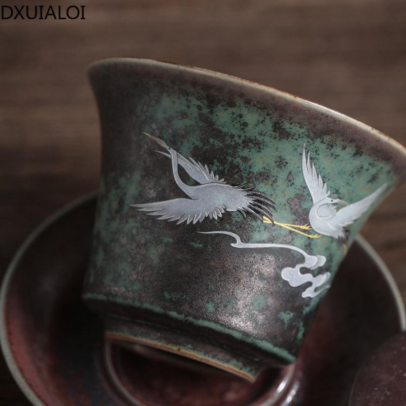 Zuppiera Sancai Ceramica Kung Fu Creativo Tè Una Gru Tazza della Regina Ciotola da Tè Gaiwan Set Zuppiera in Ceramica Servizio da Tè in Porcellana Spessa