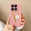 Liquid Soft Silicone Bumper For Xiaomi 14T Pro 5G 14 T Cover Pretty 26 Flower Letters Cases Anti Drop Housing Phone Shell Fundas