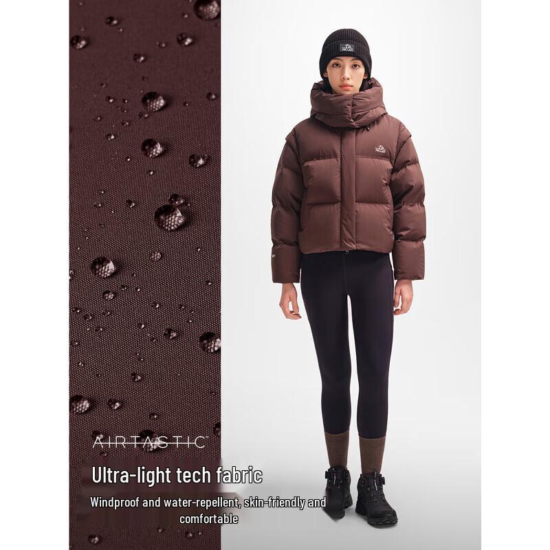 Pelliot Women's 800-Fill Goose Down Hooded Short Jacket