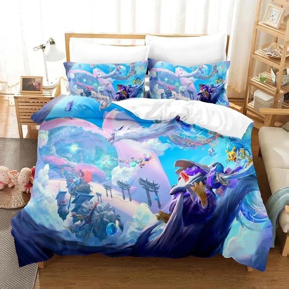 3D Game Teamfight Tactics Bedding Set Single Twin Full Queen King Size Bed Set Adult Kid Bedroom Duvetcover Sets Home Textiles