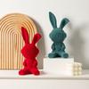 Ceramic Flocked Rabbit Elephant Statue Animal Sculpture Bunny Decor Cute Figurine Ornament Remote Control Key Storage Piggy Bank