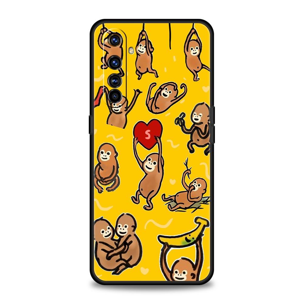 Monkey And Banana Case For Realme C67 C63 C55 C53 C35 C25 C21 GT 2 3 5 6 10 11 12 13 Pro Plus 5G Soft TPU Phone Cover Fundas Bag