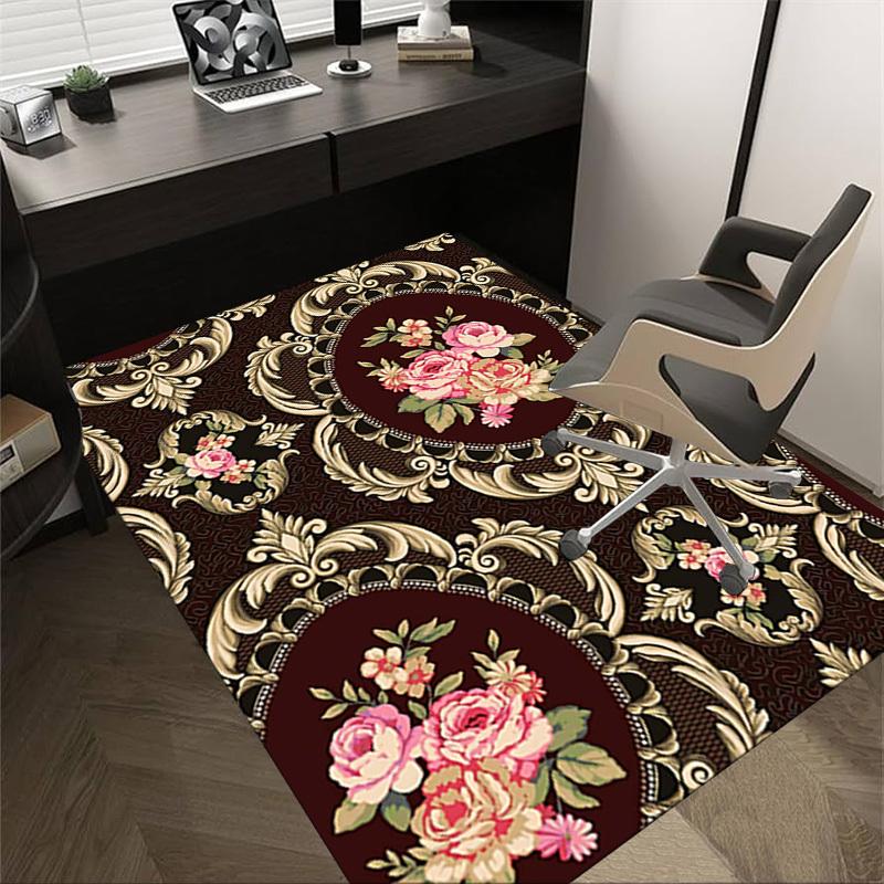 1PC Floral Pattern Extra Large Non Slip Floor Carpet, Office, Family, Bedroom, Studio Large Area Rug Indoor Rugs, , Vibrant Colors